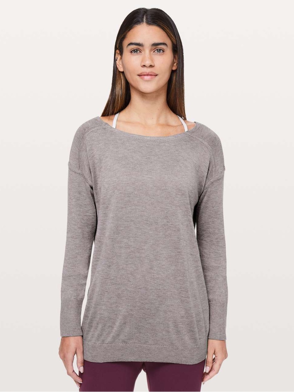 Lululemon Full Extension Sweater Heathered Dark Chrome Size 8